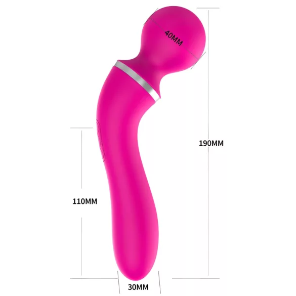Lonely 2in1 - masāžas un G-punkta vibrators ar 3 uzgaļiem rozā