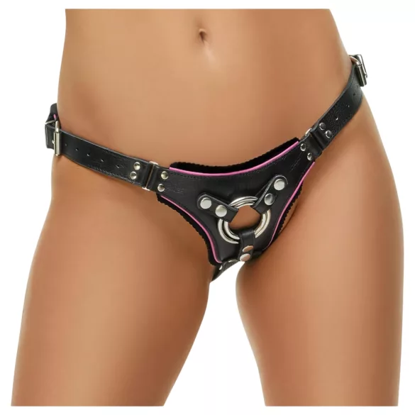 ZADO - melnas ādas apakšbikses piestiprināmai dildo, BDSM (S-L)