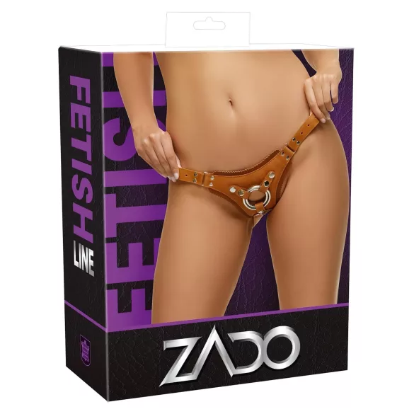 ZADO - ādas apakšveļa ar stiprinājumu, brūna - L/XL