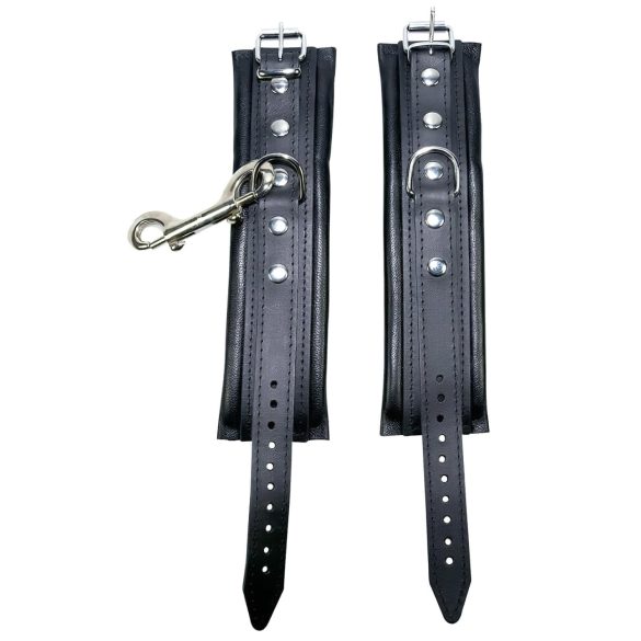 ZADO - ādas roku aproces ar karabīni melnas