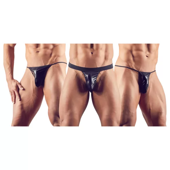 Svenjoyment - vīriešu tanga biksīšu komplekts melns 3 gab S-L
