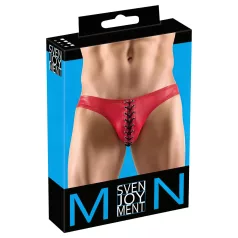   Svenjoyment - vīriešu apakšbikses ar mežģīnēm, melnas ar sarkanu - M
