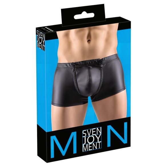 Svenjoyment - matēti bokseri ar rāvējslēdzēju un spīdumiem (melni) - M