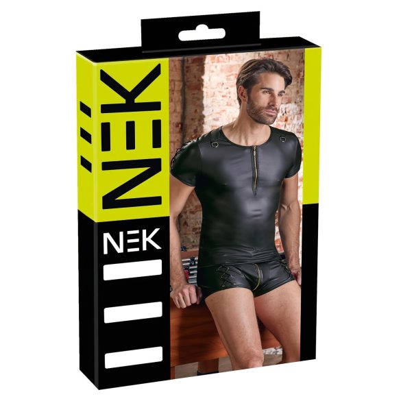NEK - matēts īsroku vīriešu krekls (melns) - M