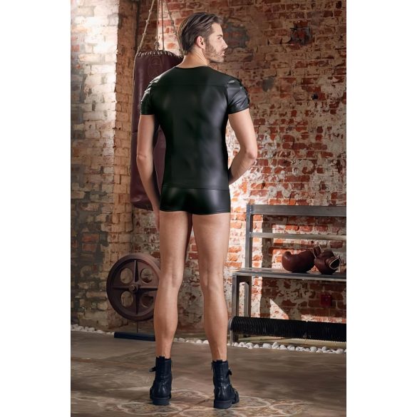 NEK - matēts īsroku vīriešu krekls (melns) - 2XL