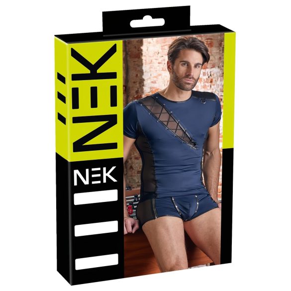 NEK - melns mežģīņu vīriešu tops (zils)