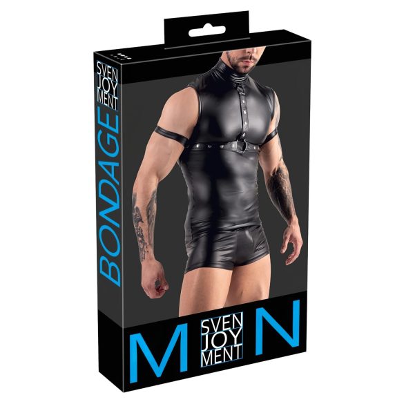 Svenjoyment - Vīriešu bezpiedurknis melns tops ar krūšu siksnu - XL