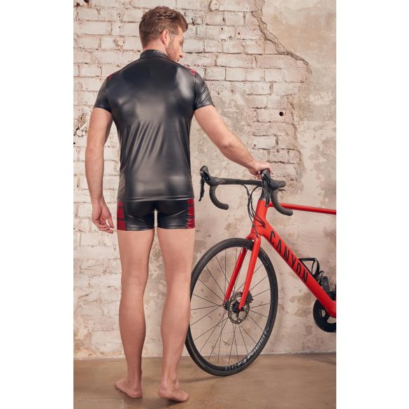 NEK - vīriešu virsjaka ar sarkaniem ieliktņiem, rāvējslēdzējs, melna - M