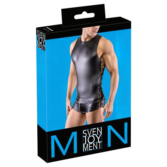 Svenjoyment - sānu mežģīņu matēts vīriešu tops (melns) - M