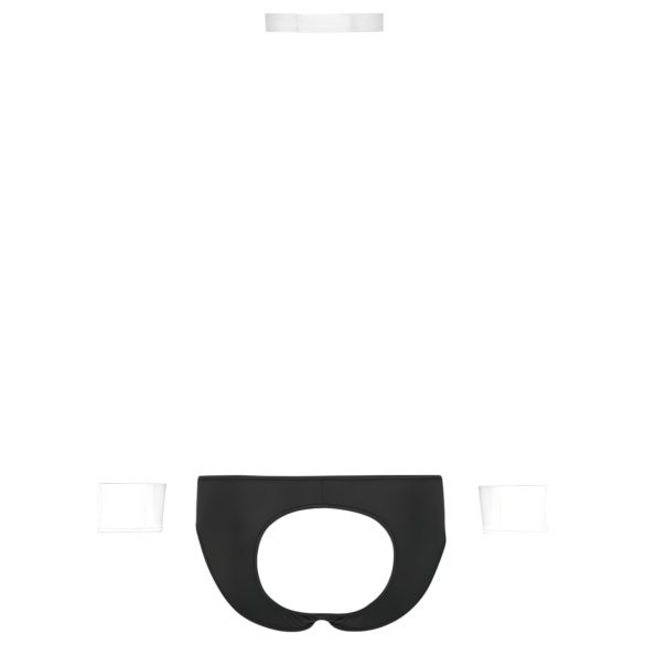 Svenjoyment - vīriešu apakšbikses tanga kostīms melns balts - M