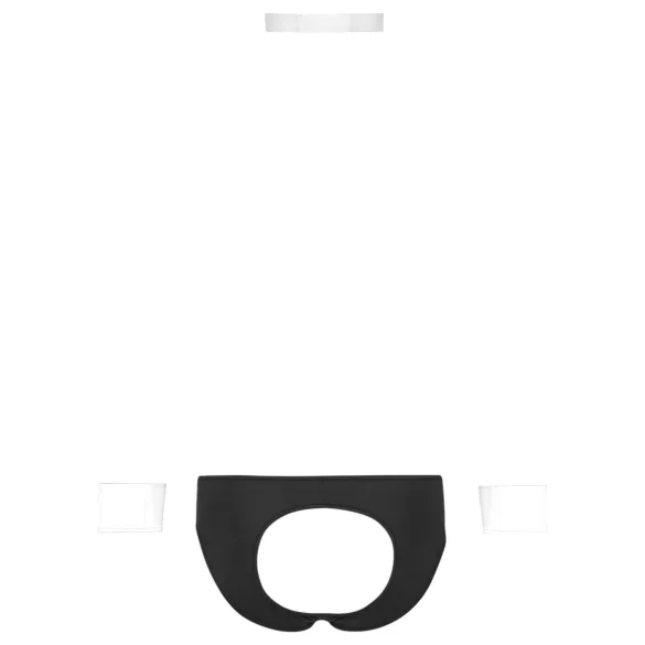 Svenjoyment - vīriešu apakšbikses tanga kostīms melns balts - XL