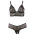 Cottelli Plus Size - mežģīņu krūštura komplekts (melns) - XXXXL