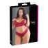Cottelli Plus Size - maigs mežģīņu krūštura komplekts (sarkans) - 4XL