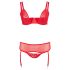 Cottelli Plus Size - daudzveidīgs apakšveļas komplekts (sarkans) - 90E/XL