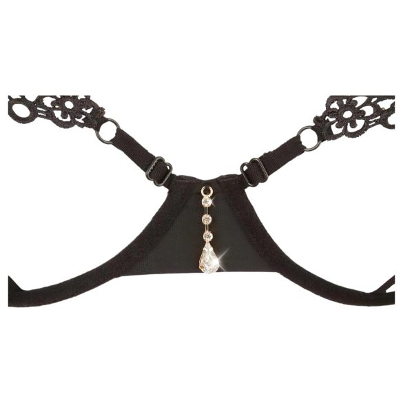 Cottelli - izšūts mirdzošs krūštura komplekts melns - M