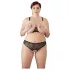 Cottelli plus size krūštura komplekts ar pērlītēm melns