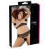 Cottelli Plus Size - pērļains krūštura komplekts (melns) - 2XL