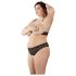 Cottelli Plus Size - melnbaltas pērlēm rotātas krūštura komplekts - 2XL