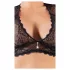 Cottelli Plus Size - ar strasu rotāts mežģīņu apakšveļas komplekts (melns) - XL