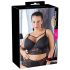 Cottelli Plus Size - mežģīņu krūšturis ar siksnām (melns) - 95E