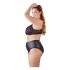Cottelli Plus Size - krustveida lencīšu krūšturis un biksītes (melns) - 85E/L