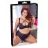Cottelli Plus Size - krustveida lencīšu krūšturis un biksītes (melns) - 85E/L