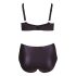 Cottelli Plus Size - krustveida lencīšu krūšturis un biksītes (melns) - 85E/L