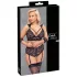 Cottelli Bondage Plus Size - mežģīņu krūštura komplekts (melns)