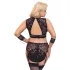 Cottelli Bondage Plus Size - mežģīņu krūštura komplekts (melns)