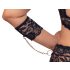 Cottelli Bondage Plus Size - mežģīņu krūštura komplekts (melns) - 4XL