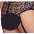 Cottelli Bondage Plus Size - mežģīņu krūštura komplekts (melns) - 4XL