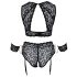 Cottelli Bondage Plus Size - mežģīņu krūštura komplekts (melns) - 4XL