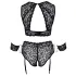 Cottelli Bondage Plus Size - mežģīņu krūštura komplekts (melns) - 4XL