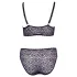 Cottelli Plus Size - caurspīdīgs rakstains krūštura komplekts (violets)