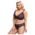 Cottelli Plus Size - caurspīdīgs rakstains krūštura komplekts (violets) - 2XL