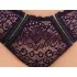 Cottelli Plus Size - caurspīdīgs rakstains krūštura komplekts (violets) - 2XL