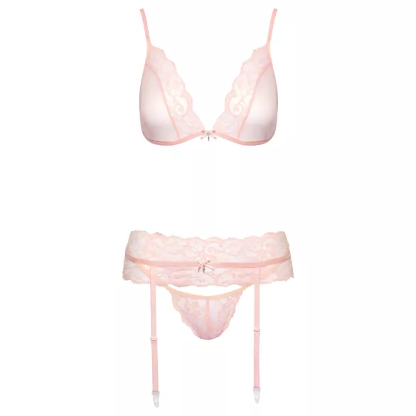 Kissable - sieviešu mežģīņu apakšveļas komplekts rozā - L/XL