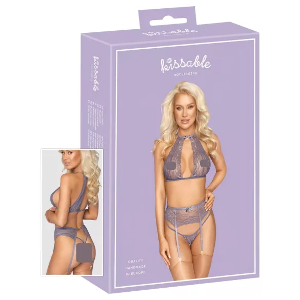 Kissable - mežģīņu apakšveļas komplekts (violets) - L/XL