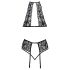 Skūpstāms mežģīņu krūštura komplekts ar kakla siksniņu (melns)