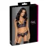 Cottelli - 3-daļīgs mežģīņu veļas komplekts (melni-violets) - L