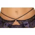 Cottelli - 3-daļīgs mežģīņu veļas komplekts (melni-violets) - L