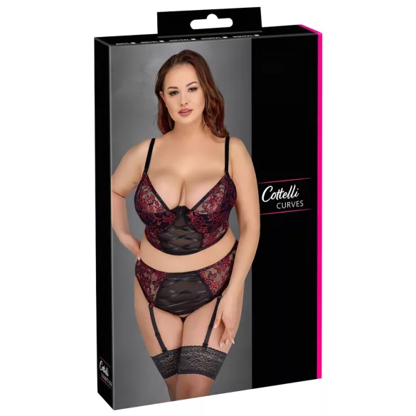 Cottelli plus size sieviešu apakšveļas komplekts sarkans