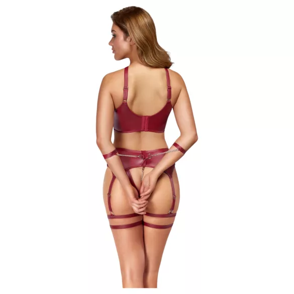 Cottelli Bondage - krustsiksnu krūštura komplekts sarkans - M