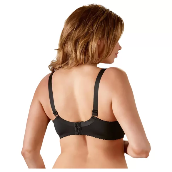 Cottelli Plus Size - krūšturis ar atvērtu krūšu daļu (melns) - 95D