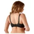 Cottelli Plus Size - krūšturis ar atvērtu krūšu daļu (melns) - 95D