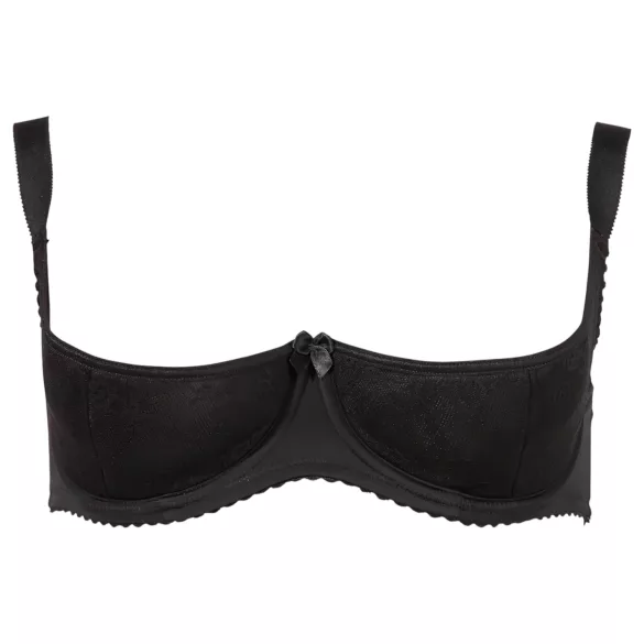 Cottelli Plus Size - krūšturis ar atvērtu krūšu daļu (melns) - 95D