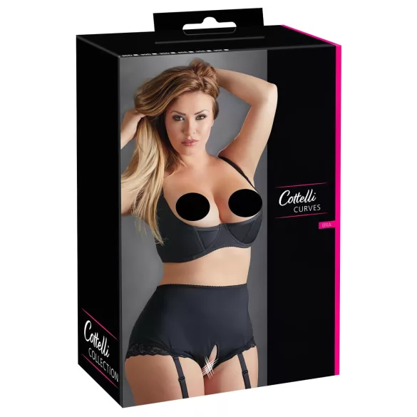 Cottelli plus size krūšturis ar stīpiņām melns - 95F