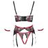 Cottelli Bondage - Sarkans mežģīņu paceltais krūšu komplekts - XL