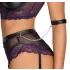 Cottelli Bondage - krūštura komplekts un roku aproces (melni-violets) - L