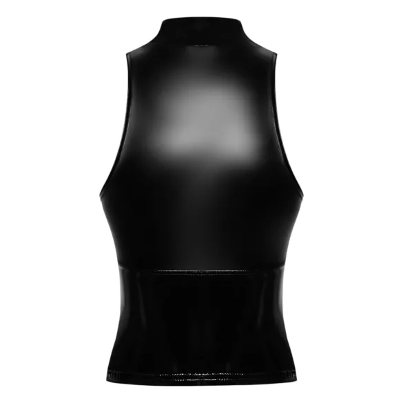 Noir - spīdīgs rāvējslēdzēja tops (melns) - L
